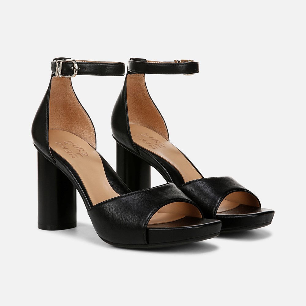 Naturalizer Malia Dress Sandal - Black Faux Leather