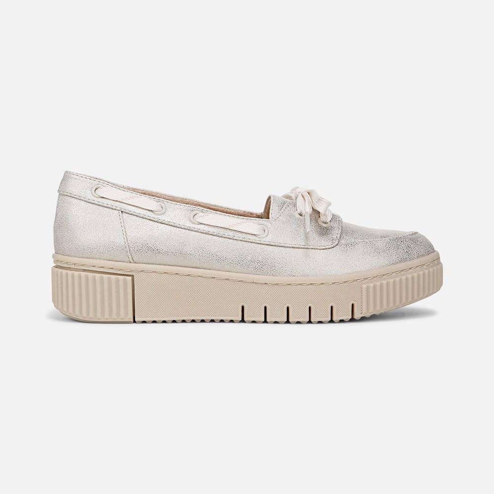 Naturalizer SOUL Tia Boat Shoe - Light Gold Metallic Faux Leather Naturalizer SOUL Tia Boat Shoe - Light Gold Metallic Faux Leather