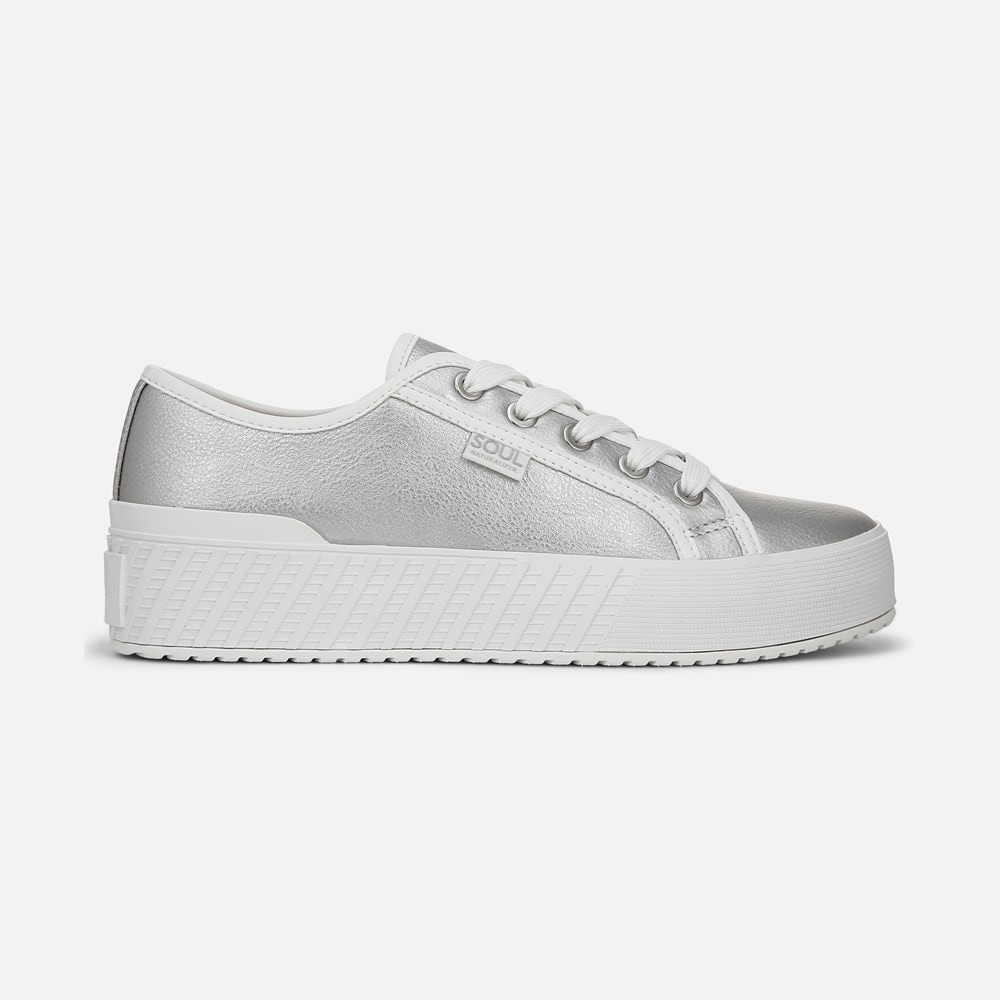 Naturalizer SOUL Iliana Lace Up Sneaker - Silver Faux Leather Naturalizer SOUL Iliana Lace Up Sneaker - Silver Faux Leather