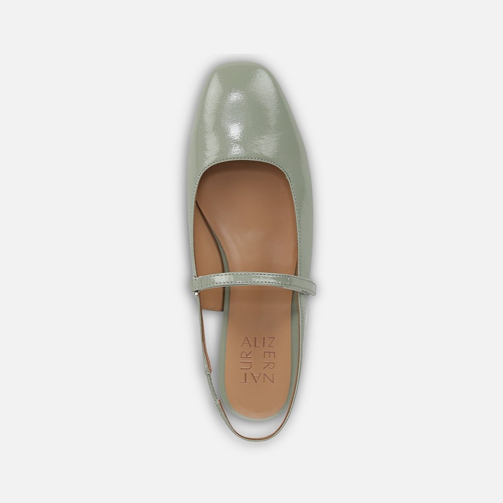 Naturalizer Connie Mary Jane Slingback Flat - Pistachio Green Leather Naturalizer Connie Mary Jane Slingback Flat - Pistachio Green Leather