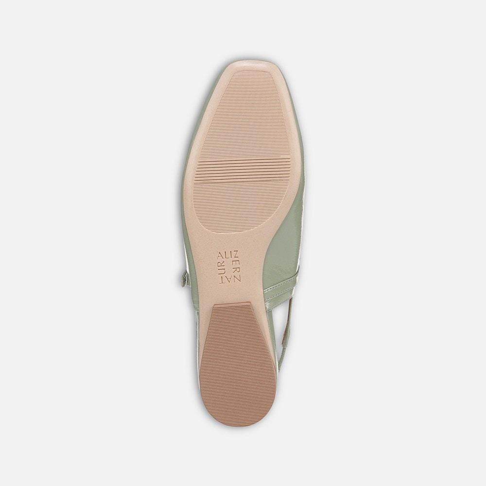 Naturalizer Connie Mary Jane Slingback Flat - Pistachio Green Leather Naturalizer Connie Mary Jane Slingback Flat - Pistachio Green Leather