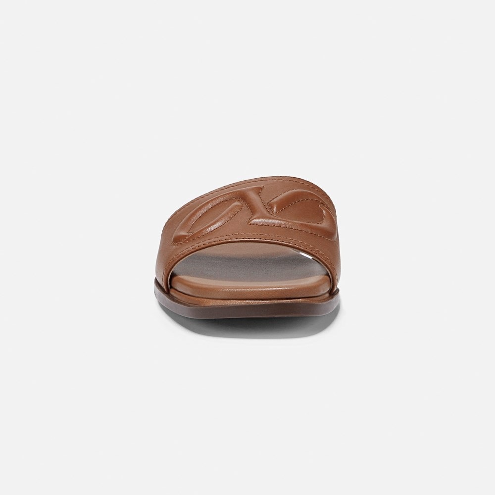 Naturalizer Genevieve Slide Sandal - English Tea Brown Leather Naturalizer Genevieve Slide Sandal - English Tea Brown Leather