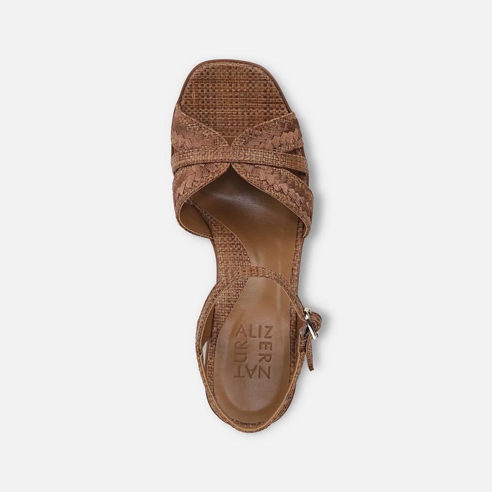Naturalizer Katalina Platform Sandal - Brown Raffia Fabric