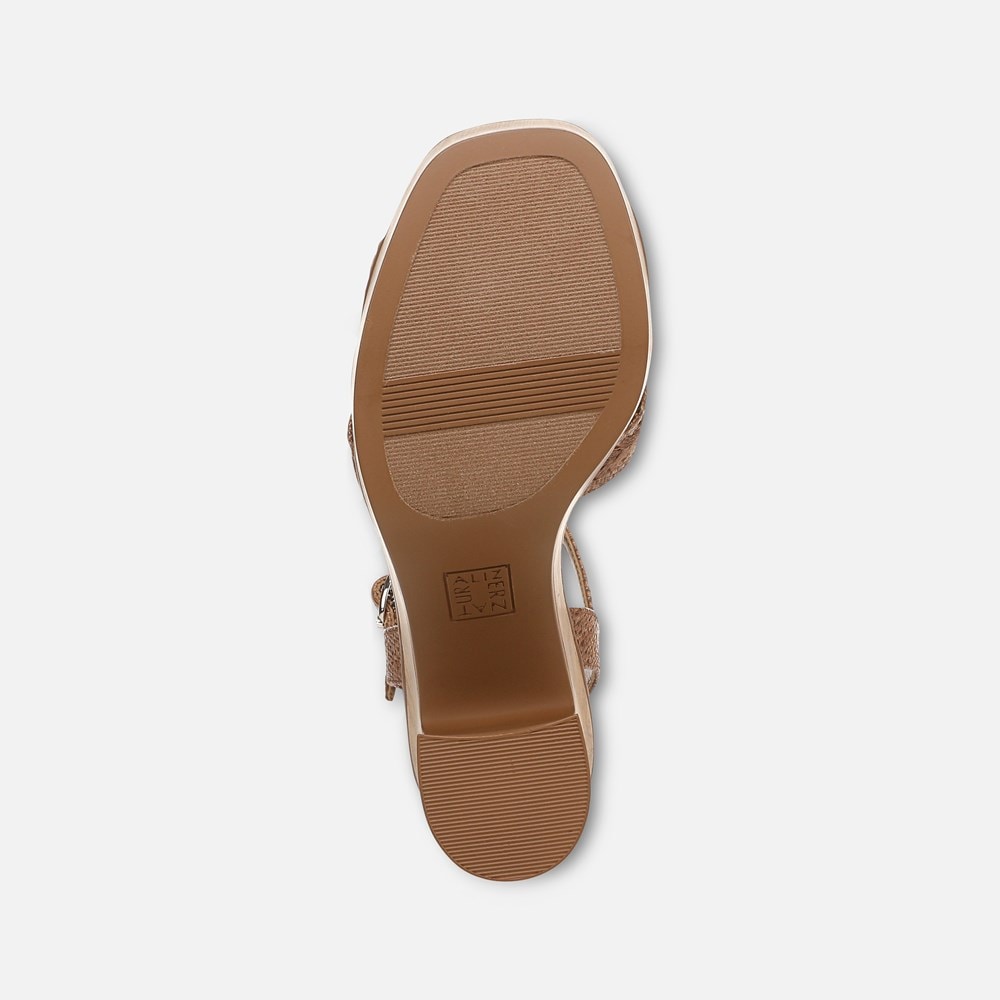 Naturalizer Katalina Platform Sandal - Brown Raffia Fabric
