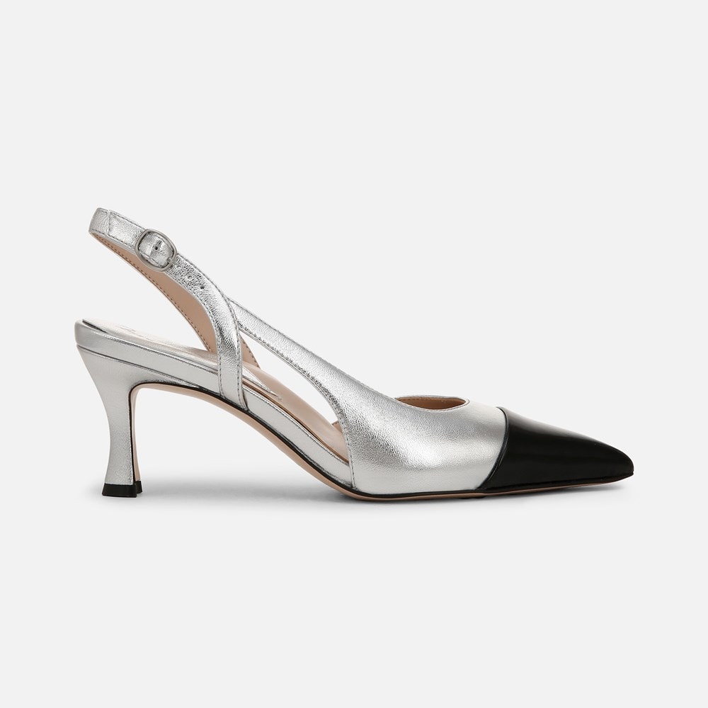 Naturalizer 27 EDIT Ilyssa Slingback Pump - Silver Leather Naturalizer 27 EDIT Ilyssa Slingback Pump - Silver Leather