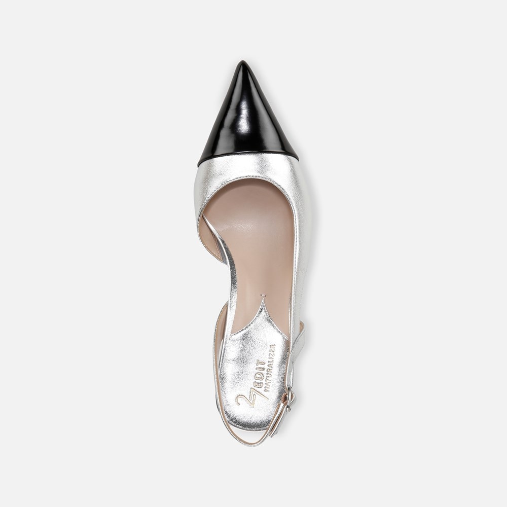 Naturalizer 27 EDIT Ilyssa Slingback Pump - Silver Leather Naturalizer 27 EDIT Ilyssa Slingback Pump - Silver Leather