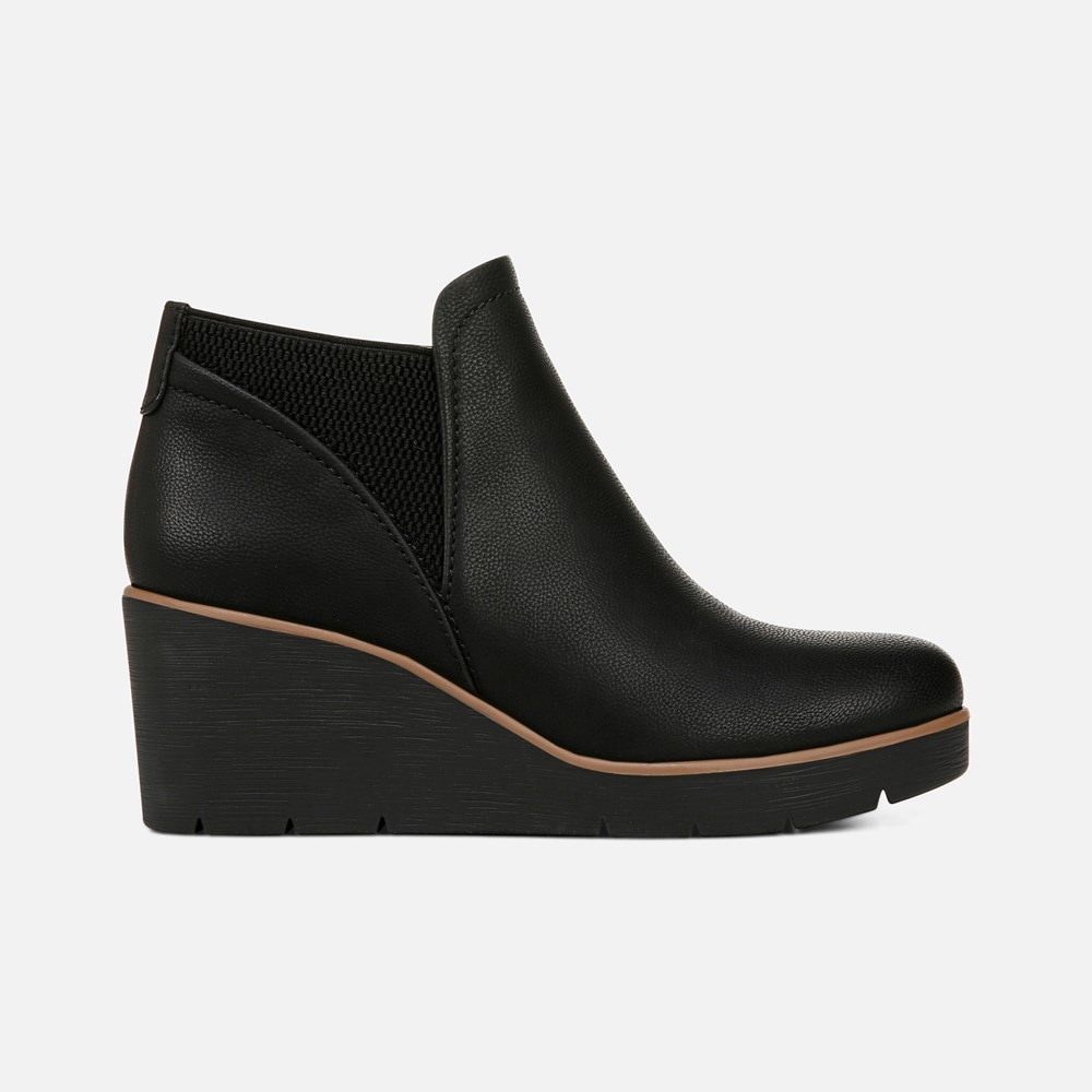 Naturalizer SOUL Affirm Weather Resistant Ankle Booties - Black Faux Leather Naturalizer SOUL Affirm Weather Resistant Ankle Booties - Black Faux Leather