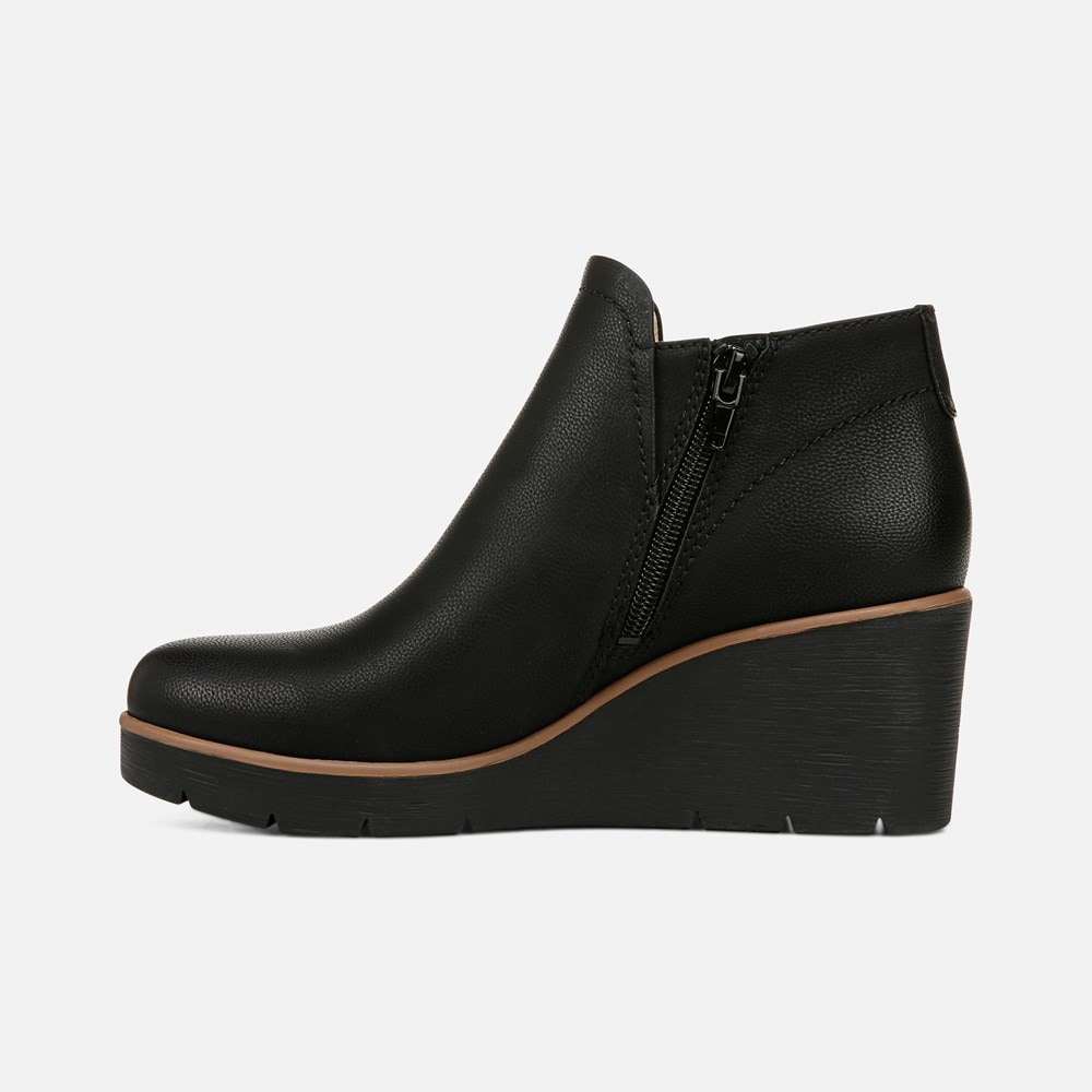 Naturalizer SOUL Affirm Weather Resistant Ankle Booties - Black Faux Leather Naturalizer SOUL Affirm Weather Resistant Ankle Booties - Black Faux Leather