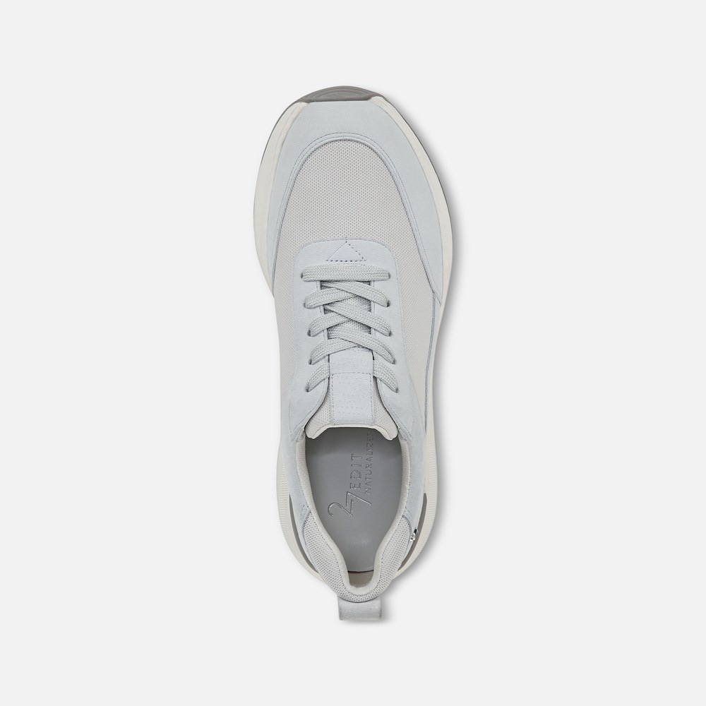 Naturalizer 27 EDIT Brooke Lace-up Sneaker - White / Grey Suede \\u0026 Mesh