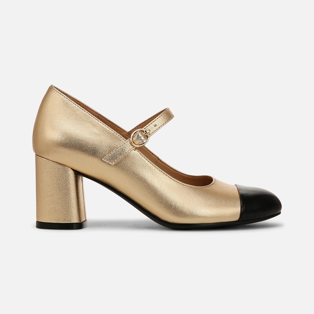 Naturalizer Lovable Mary Jane - Dark Gold / Black Faux Leather Naturalizer Lovable Mary Jane - Dark Gold / Black Faux Leather