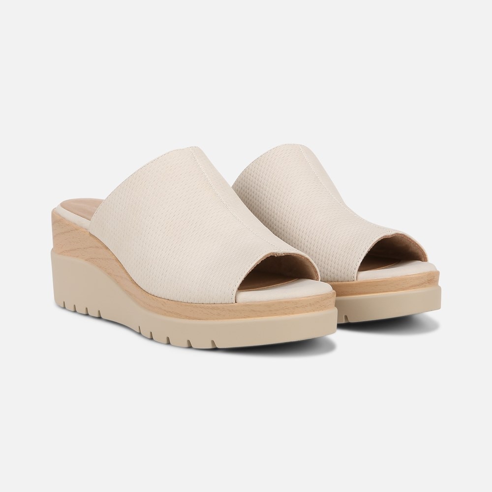 Naturalizer Soul Goodtimes Mule Wedge Sandal - Porcelain Faux Leather