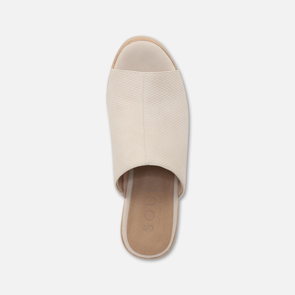 Naturalizer Soul Goodtimes Mule Wedge Sandal - Porcelain Faux Leather Naturalizer Soul Goodtimes Mule Wedge Sandal - Porcelain Faux Leather
