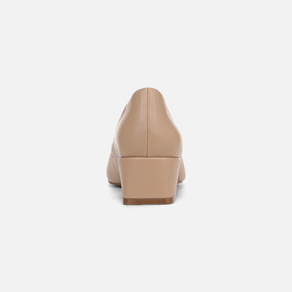 Naturalizer Huntley Block Heel Pump - Crème Brulee Faux Leather