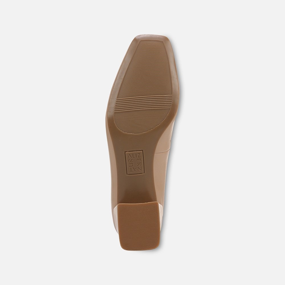 Naturalizer Huntley Block Heel Pump - Crème Brulee Faux Leather