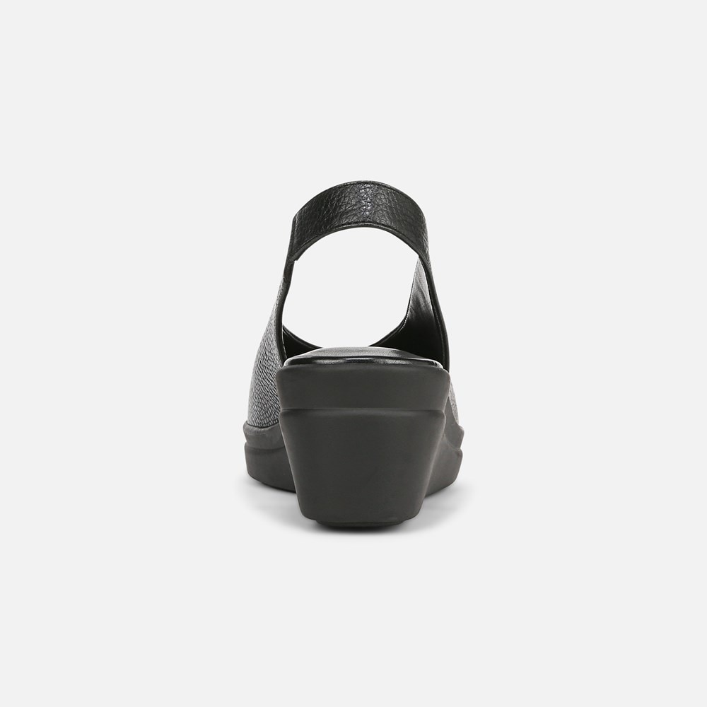 Naturalizer Sutton Slingback Wedge - Black Leather Naturalizer Sutton Slingback Wedge - Black Leather