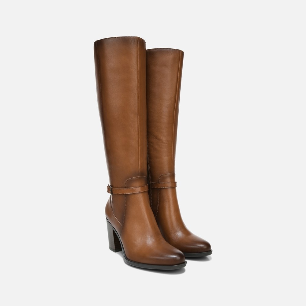 Naturalizer Kalina Wide Calf Knee High Boot - Cider Spice Leather