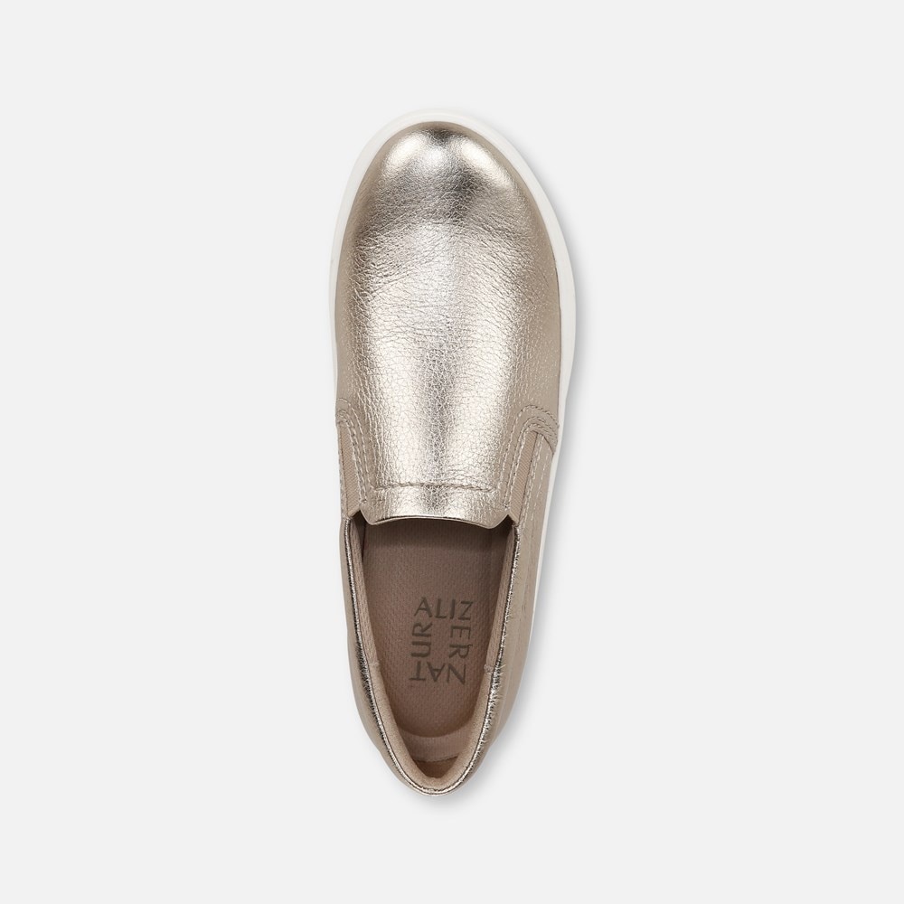 Naturalizer Marianne Slip On Sneaker - Warm Silver Leather Naturalizer Marianne Slip On Sneaker - Warm Silver Leather